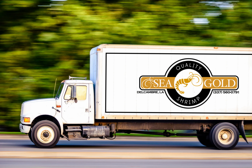 wholesale gulf shrimp delivery truck
